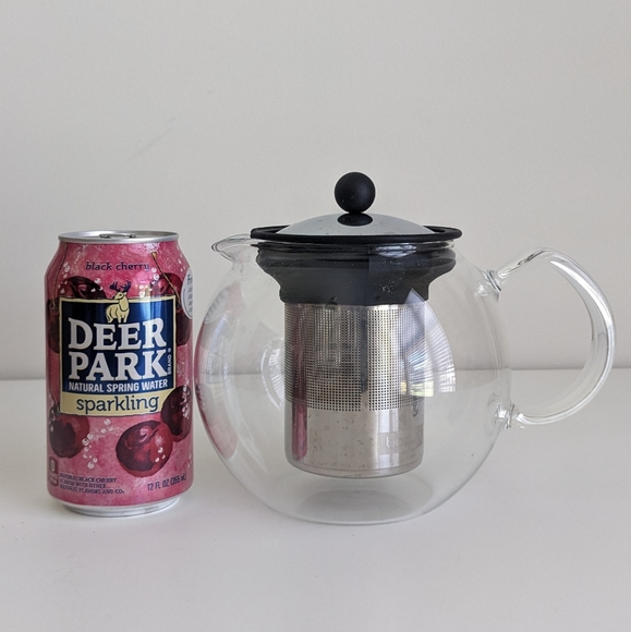 BODUM Assam Clear Glass Tea Press 1 Litre/34 Oz. Stainless Steel Filter Danish - Picture 4 of 8